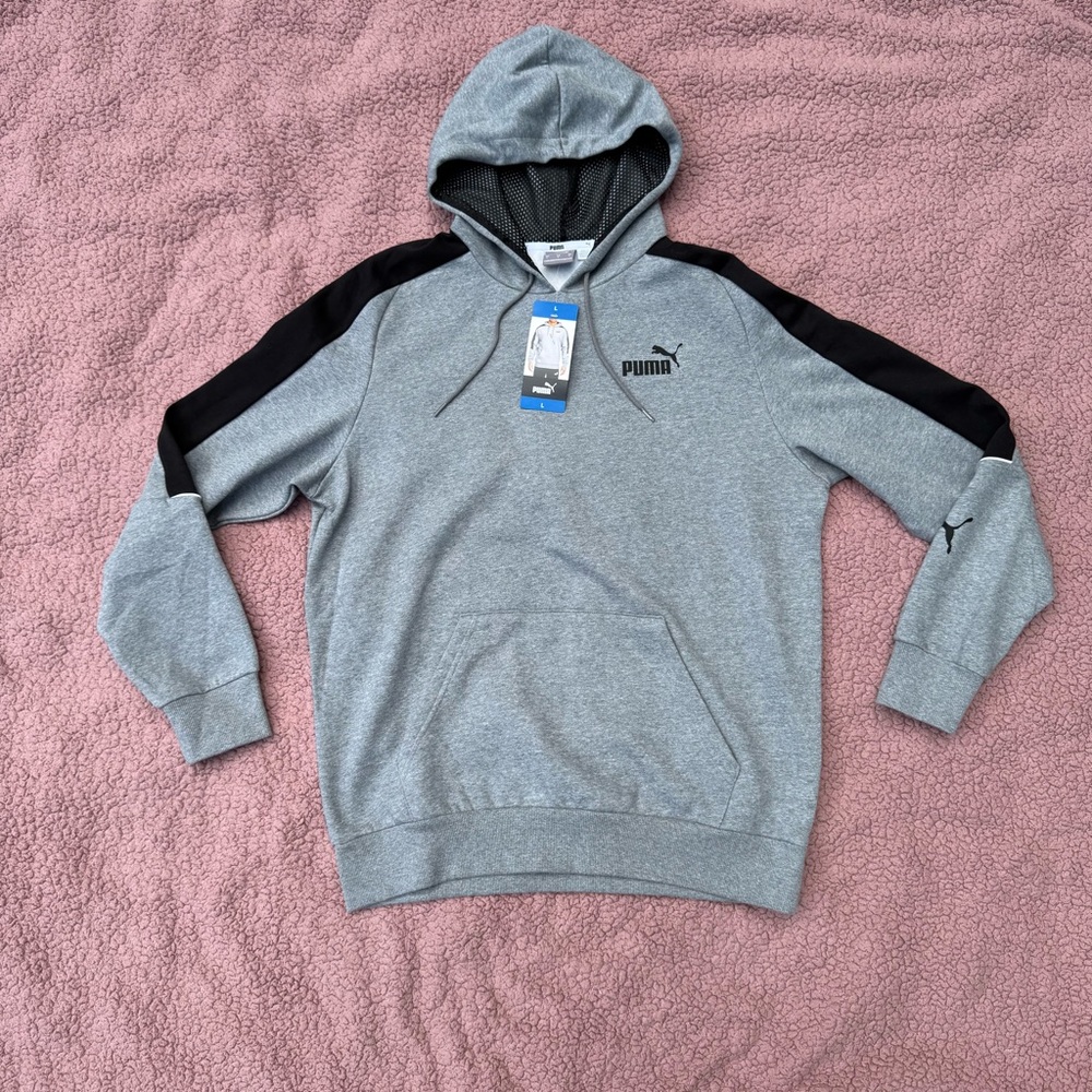 Puma Men's Gray Hoodie with Black Accents